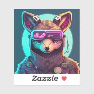 Cyberpunk Fox 1 Aufkleber