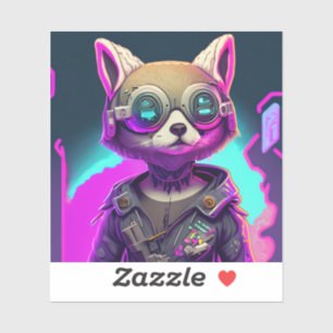 Cyberpunk Fox Aufkleber