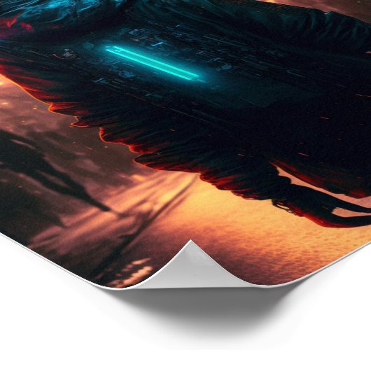 Cyberpunk-Frau Poster (Ecke)