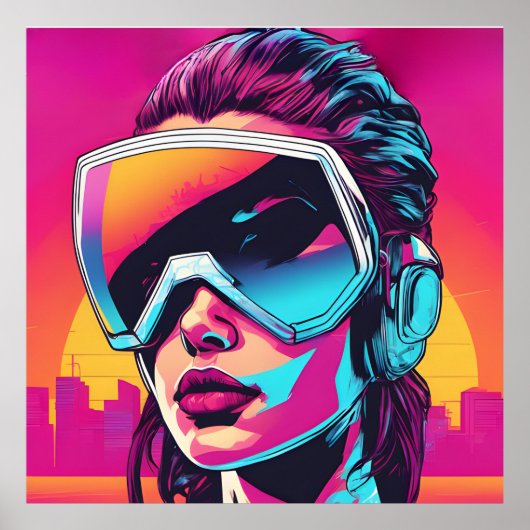 Cyberpunk-Frauen Poster (Vorne)