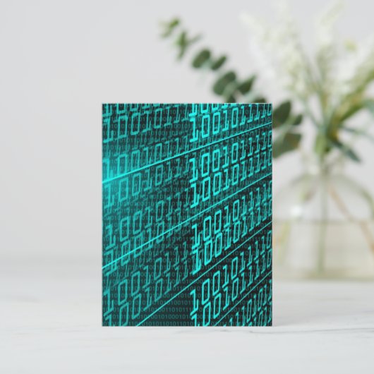Cyberpunk Futuristic Computer Technology Circuit Postkarte (Stehend Vorderseite)