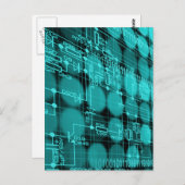 Cyberpunk Futuristic Computer Technology Circuit Postkarte (Vorne/Hinten)