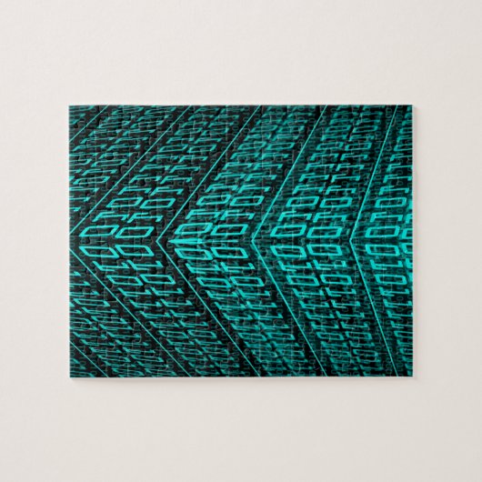 Cyberpunk Futuristic Computer Technology Circuit Puzzle (Horizontal)