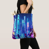 Cyberpunk Futuristic Neon City Tasche (Von Nahem)