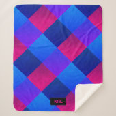Cyberpunk Futuristic Vibrant Quilt - add initials  Sherpadecke (Vorderseite)