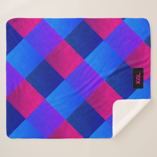 Cyberpunk Futuristic Vibrant Quilt - add initials  Sherpadecke (Vorderseite (Horizontal))