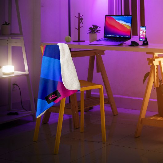 Cyberpunk Futuristic Vibrant Quilt - add initials  Sherpadecke