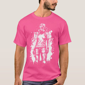 Cyberpunk Gamer mit Gasmaske Graffi T-Shirt