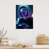 Cyberpunk-Gamerin-Kunst Poster (Küche)