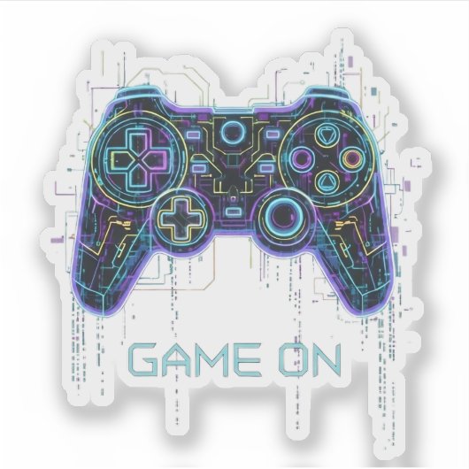  ​Cyberpunk Gaming Controller - Neon Game On Tech  Aufkleber (Vorderseite)
