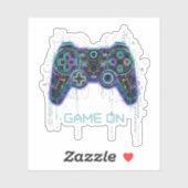  ​Cyberpunk Gaming Controller - Neon Game On Tech  Aufkleber (Blatt)