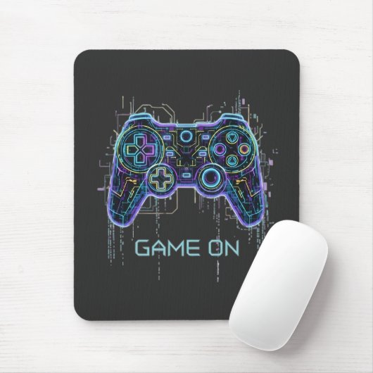  ​Cyberpunk Gaming Controller - Neon Game On Tech  Mousepad (Mit Mouse)