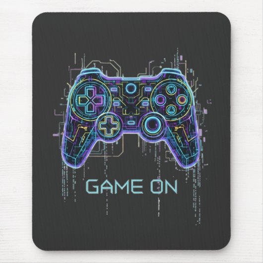  ​Cyberpunk Gaming Controller - Neon Game On Tech  Mousepad (Vorne)