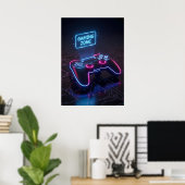 Cyberpunk Gaming Controller Neon “GAMING ZONE Poster (Heimbüro)