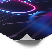 Cyberpunk-Gaming-Controller – Neon-Pixel-Herz Poster (Ecke)
