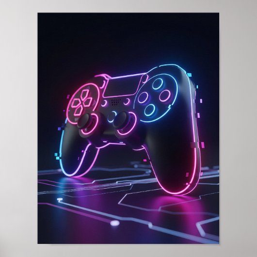 Cyberpunk Gaming Controller Poster (Vorne)