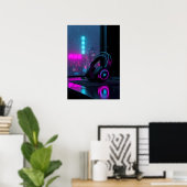 Cyberpunk Gaming Headset Poster (Heimbüro)