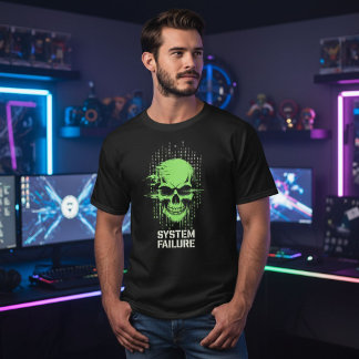 Cyberpunk Gaming Totenkopf T-Shirt | Neon Gamer To