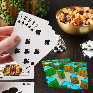 Cyberpunk-Geometrie-Puzzle Spielkarten