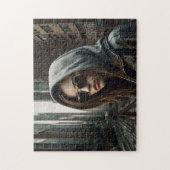 Cyberpunk Girl Hoodie Dystopian Puzzle (Vertikal)
