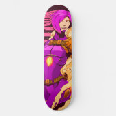 Cyberpunk Girl Skateboard Deck (Vorderseite)