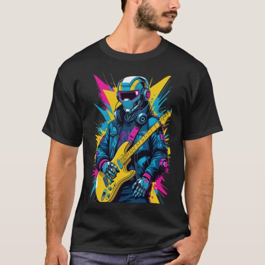 Cyberpunk-Gitarrist T-Shirt (Vorderseite)