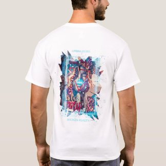 Cyberpunk-Glitch-Art & Grafik-T-Shirt mit gebroche T-Shirt
