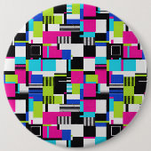 Cyberpunk Glitch Art Neon Enamel Pin Button (Vorderseite)