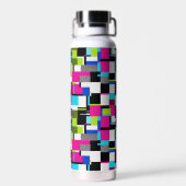Cyberpunk-Glitch-Ästhetik-Wasserflasche Trinkflasche (Rückseite)