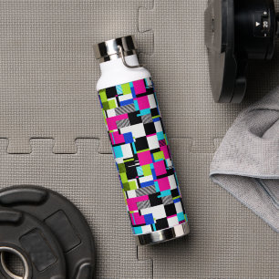 Cyberpunk-Glitch-Ästhetik-Wasserflasche Trinkflasche