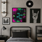 Cyberpunk Glitch Biogefährdung Personalisiertes Zi Poster