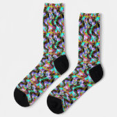 Cyberpunk Glitched Signal Socks Socken (Linkes Detail)
