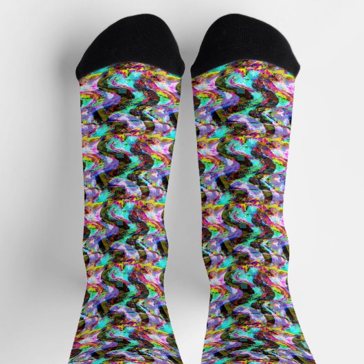Cyberpunk Glitched Signal Socks Socken (Oben)