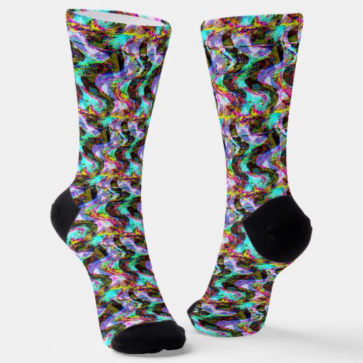 Cyberpunk Glitched Signal Socks Socken (Gewinkelt)