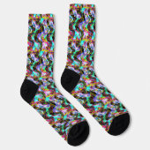 Cyberpunk Glitched Signal Socks Socken (Rechts)