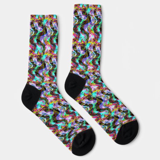 Cyberpunk Glitched Signal Socks Socken (Rechts)