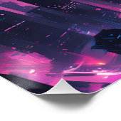 Cyberpunk Glow City - Futuristische Neon Skyline Poster (Ecke)