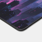 Cyberpunk Glow City - Futuristische Neon Skyline Schreibtischunterlage (Ecke)