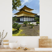 Cyberpunk Golden Pavilion Style Temple in Future Poster (Küche)