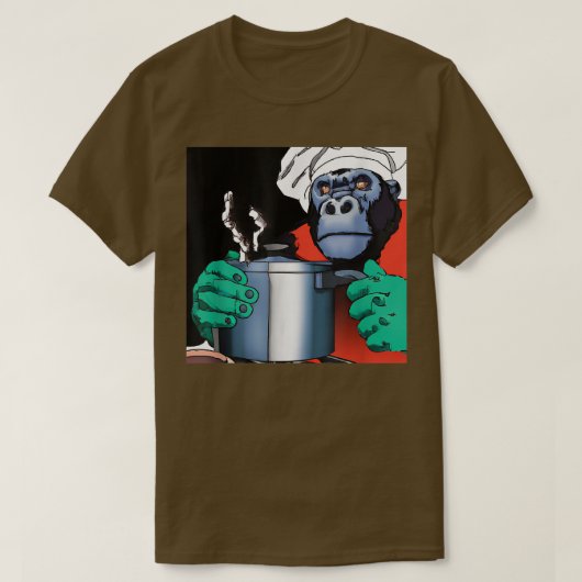 Cyberpunk Gorilla Ästhetisches Kochen Abendessen ( T-Shirt (Design vorne)
