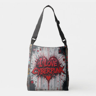 Cyberpunk Graffiti Crossbody Bag Tragetaschen Mit Langen Trägern