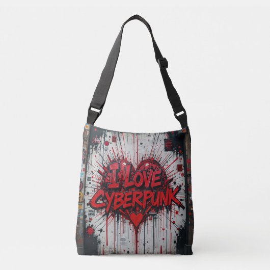 Cyberpunk Graffiti Crossbody Bag Tragetaschen Mit Langen Trägern (Vorderseite)