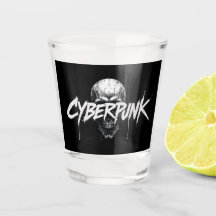 Cyberpunk Graffiti-Schädelglas