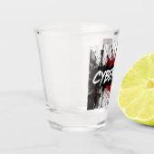 Cyberpunk-Graffiti-Shot-Glass Schnapsglas (Links)