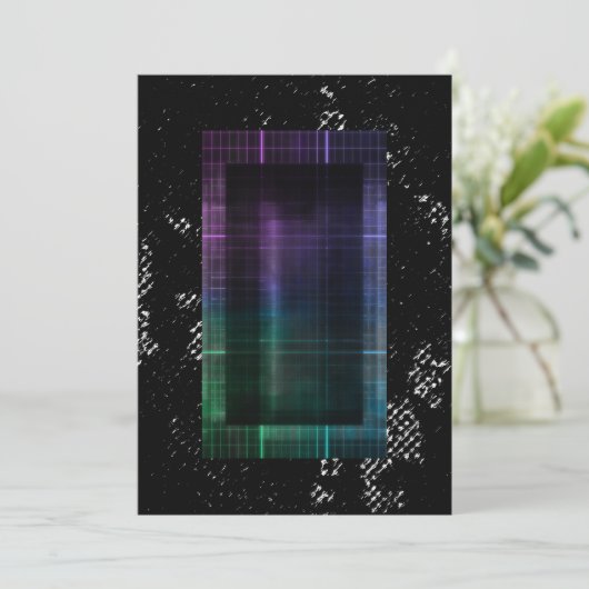 Cyberpunk Grunge Einladung (Stehend Vorderseite)