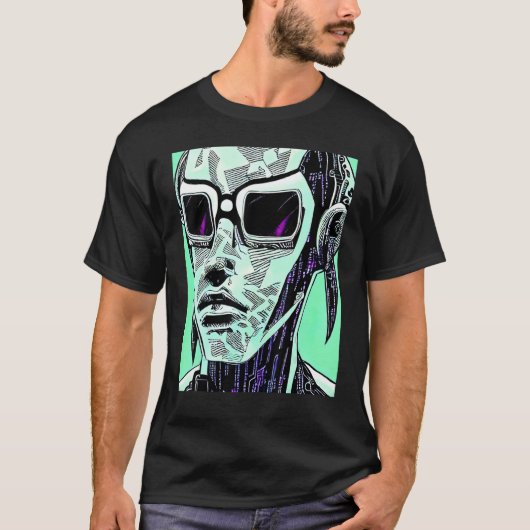 Cyberpunk Hacker Computer Geek design_5 T-Shirt (Vorderseite)