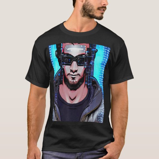 Cyberpunk Hacker Computer Geek design_6 T-Shirt (Vorderseite)