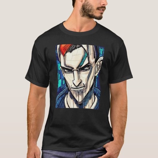 Cyberpunk Hacker Computer Geek Design Premium_1 T-Shirt (Vorderseite)
