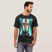 Cyberpunk Hacker Computer Geek Design T-Shirt (Vorne ganz)