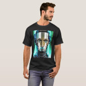 Cyberpunk Hacker Computer Geek Design T-Shirt (Vorne ganz)